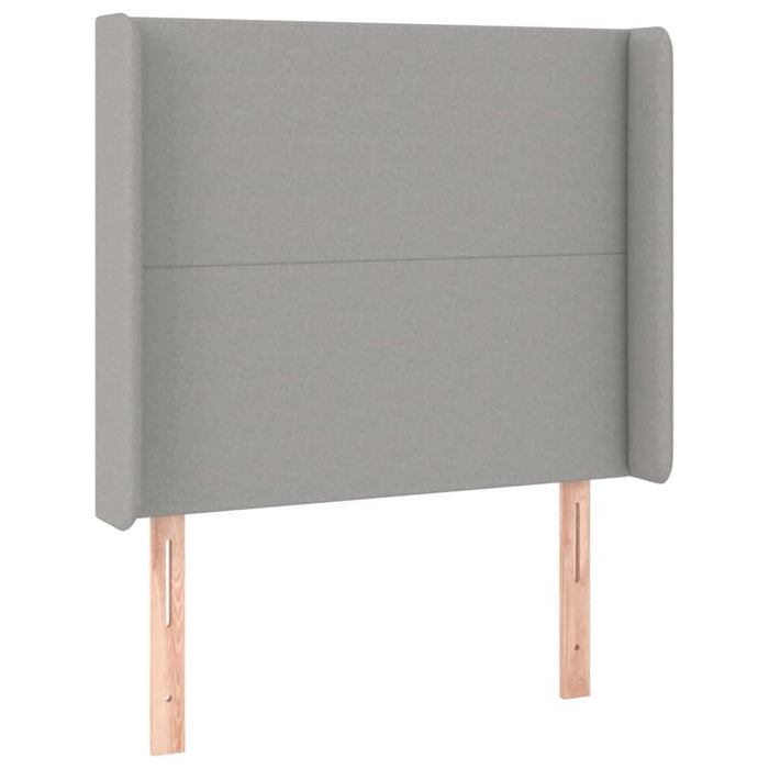 Pat box spring cu saltea, gri deschis, 90x190 cm, textil - WALTI WALTI