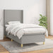 Pat box spring cu saltea, gri deschis, 90x190 cm, textil - WALTI WALTI