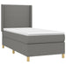 Pat box spring cu saltea, gri închis, 90x190 cm, textil - WALTI WALTI