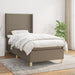 Pat box spring cu saltea, gri taupe, 90x190 cm, textil - WALTI WALTI