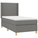 Pat box spring cu saltea, gri închis, 90x200 cm, textil - WALTI WALTI