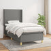 Pat box spring cu saltea, gri închis, 90x200 cm, textil - WALTI WALTI