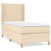 Pat box spring cu saltea, crem, 90x200 cm, textil - WALTI WALTI