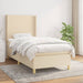 Pat box spring cu saltea, crem, 90x200 cm, textil - WALTI WALTI