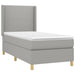 Pat box spring cu saltea, gri deschis, 100x200 cm, textil - WALTI WALTI