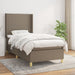 Pat box spring cu saltea, gri taupe, 100x200 cm, textil - WALTI WALTI