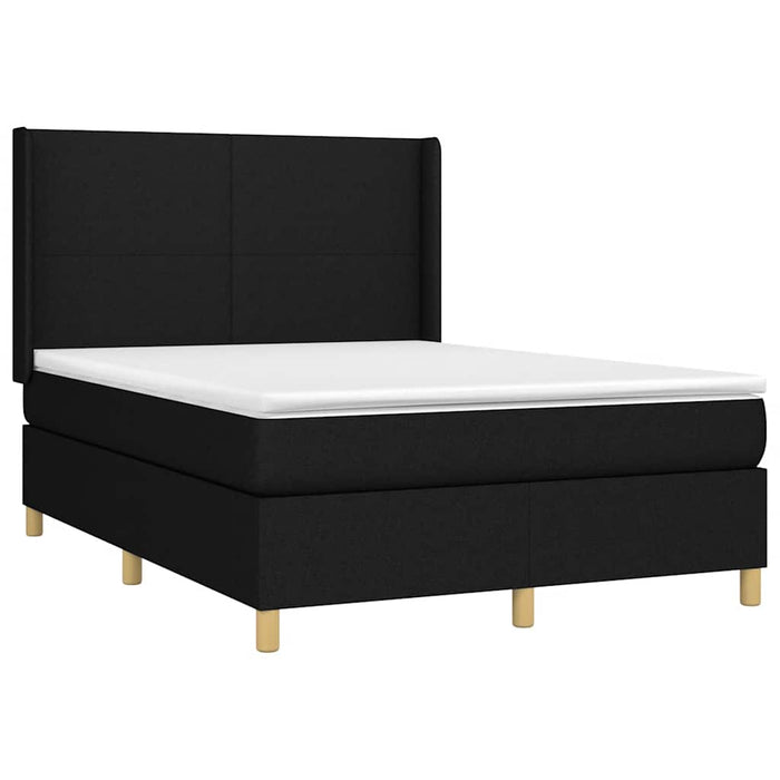 Pat box spring cu saltea, negru, 140x190 cm, textil - WALTI WALTI