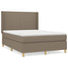 Pat box spring cu saltea, gri taupe, 140x200 cm, textil - WALTI WALTI