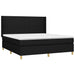 Pat box spring cu saltea, negru, 160x200 cm, textil - WALTI WALTI
