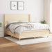 Pat box spring cu saltea, crem, 160x200 cm, material textil - WALTI WALTI