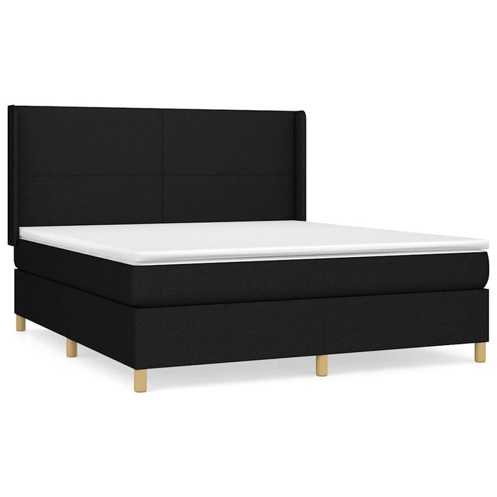 Pat box spring cu saltea, negru, 180x200 cm, catifea - WALTI WALTI