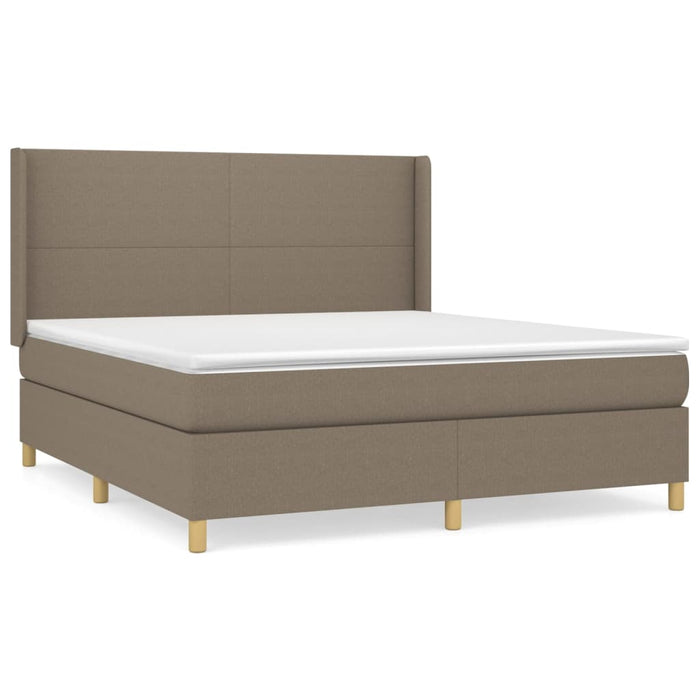 Pat continental cu saltea, gri taupe, 180x200 cm, textil - WALTI WALTI