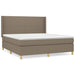 Pat continental cu saltea, gri taupe, 180x200 cm, textil - WALTI WALTI