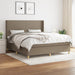 Pat continental cu saltea, gri taupe, 180x200 cm, textil - WALTI WALTI