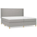 Pat box spring cu saltea, gri deschis, 200x200 cm, textil - WALTI WALTI