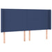 Pat box spring cu saltea, albastru, 200x200 cm, textil - WALTI WALTI