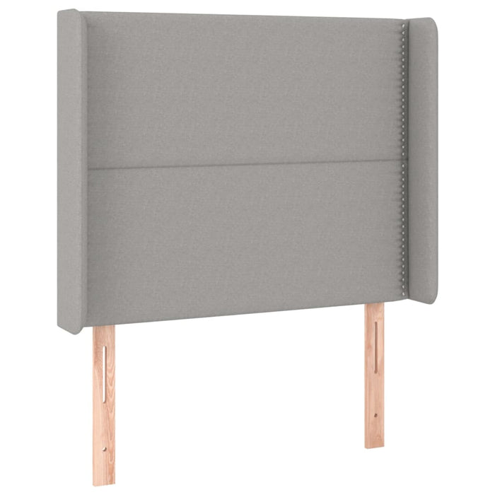 Pat box spring cu saltea, gri deschis, 90x190 cm, textil - WALTI WALTI
