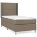 Pat box spring cu saltea, gri taupe, 90x190 cm, textil - WALTI WALTI