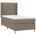 Pat box spring cu saltea, gri taupe, 90x190 cm, textil - WALTI WALTI