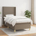 Pat box spring cu saltea, gri taupe, 90x190 cm, textil - WALTI WALTI