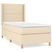 Pat box spring cu saltea, crem, 90x190 cm, textil - WALTI WALTI