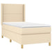 Pat box spring cu saltea, crem, 90x190 cm, textil - WALTI WALTI