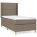 Pat box spring cu saltea, gri taupe, 90x200 cm, textil - WALTI WALTI
