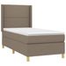 Pat box spring cu saltea, gri taupe, 90x200 cm, textil - WALTI WALTI