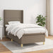 Pat box spring cu saltea, gri taupe, 90x200 cm, textil - WALTI WALTI