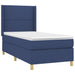 Pat box spring cu saltea, albastru, 90x200 cm, textil - WALTI WALTI