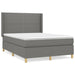 Pat box spring cu saltea, gri închis, 140x190 cm, textil - WALTI WALTI