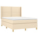 Pat box spring cu saltea, crem, 140x200 cm, textil - WALTI WALTI