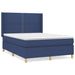 Pat box spring cu saltea, albastru, 140x200 cm, textil - WALTI WALTI
