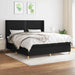 Pat box spring cu saltea, negru, 160x200 cm, textil - WALTI WALTI