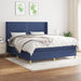 Pat box spring cu saltea, albastru, 180x200 cm, material textil - WALTI WALTI