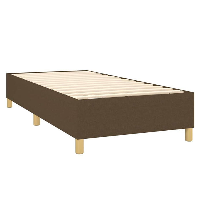 Pat box spring cu saltea, maro închis, 80x200 cm, textil WALTI