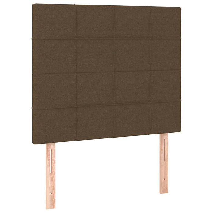 Pat box spring cu saltea, maro închis, 80x200 cm, textil WALTI