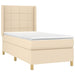Pat box spring cu saltea, crem, 90x190 cm, textil - WALTI WALTI