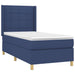 Pat box spring cu saltea, albastru, 90x190 cm, textil - WALTI WALTI