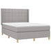 Pat box spring cu saltea, gri deschis, 140x190 cm, textil - WALTI WALTI