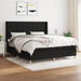 Pat box spring cu saltea, negru, 160x200 cm, textil - WALTI WALTI