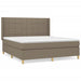 Pat box spring cu saltea, gri taupe, 160x200 cm material textil - WALTI WALTI
