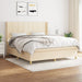 Pat box spring cu saltea, crem, 160x200 cm, material textil - WALTI WALTI