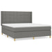 Pat box spring cu saltea, gri închis, 180x200 cm, textil - WALTI WALTI