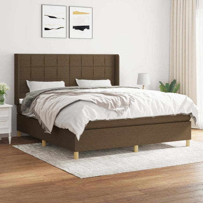 Pat continental cu saltea maro închis 180x200cm material textil - WALTI WALTI
