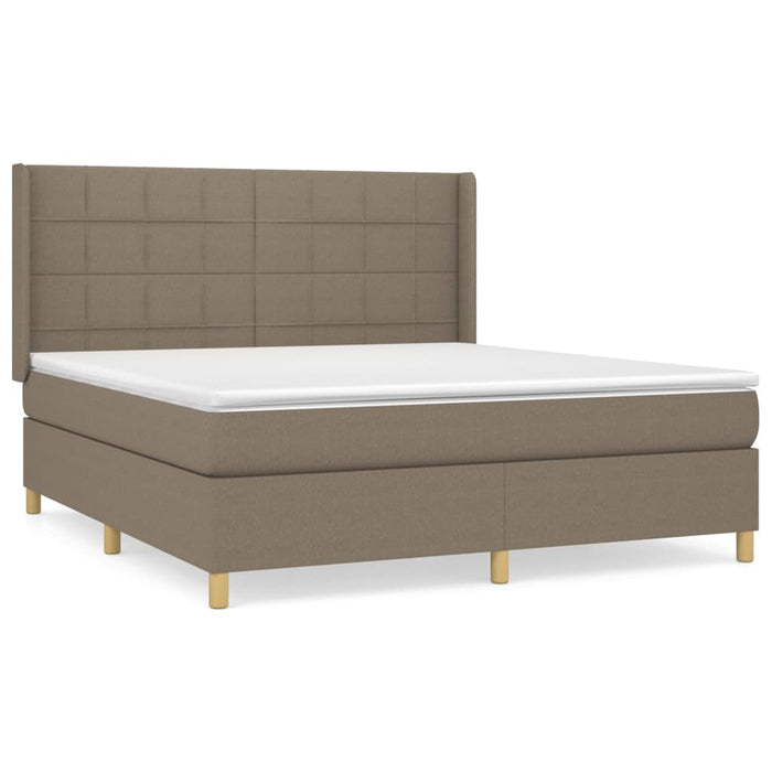 Pat continental cu saltea, gri taupe, 180x200 cm, textil - WALTI WALTI