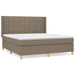 Pat continental cu saltea, gri taupe, 180x200 cm, textil - WALTI WALTI