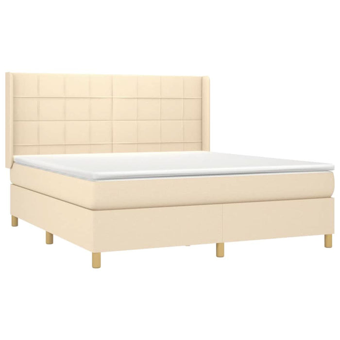 Pat continental cu saltea, crem, 180x200 cm, textil - WALTI WALTI