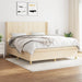 Pat continental cu saltea, crem, 180x200 cm, textil - WALTI WALTI