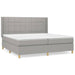Pat box spring cu saltea, gri deschis, 200x200 cm, textil - WALTI WALTI